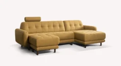 Lot canapé angle et pouf CLARK