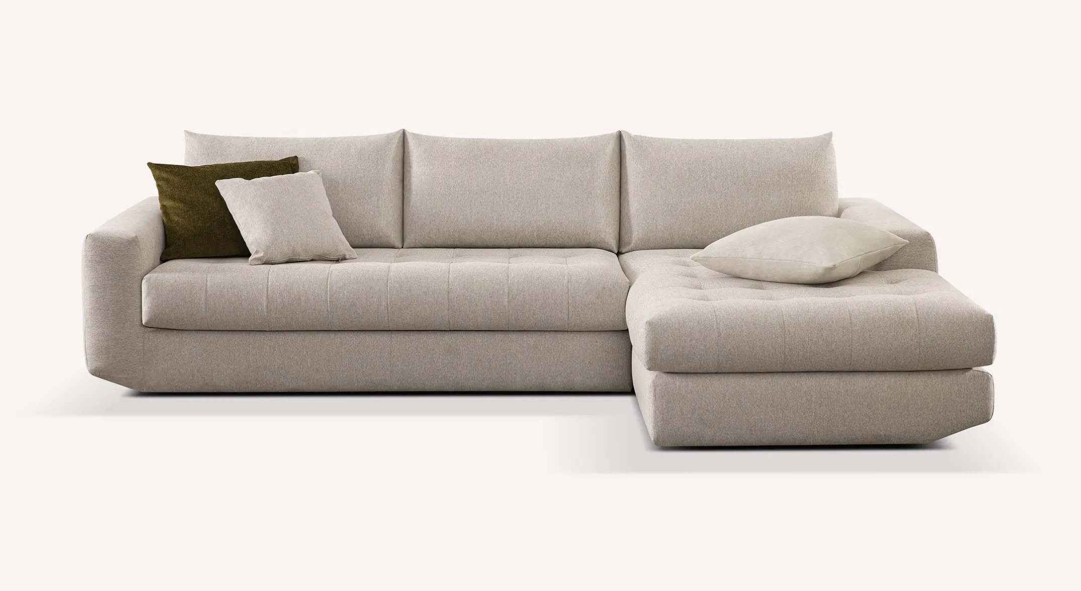 Lot canapé angle et pouf STELLA Gemma Avoine
