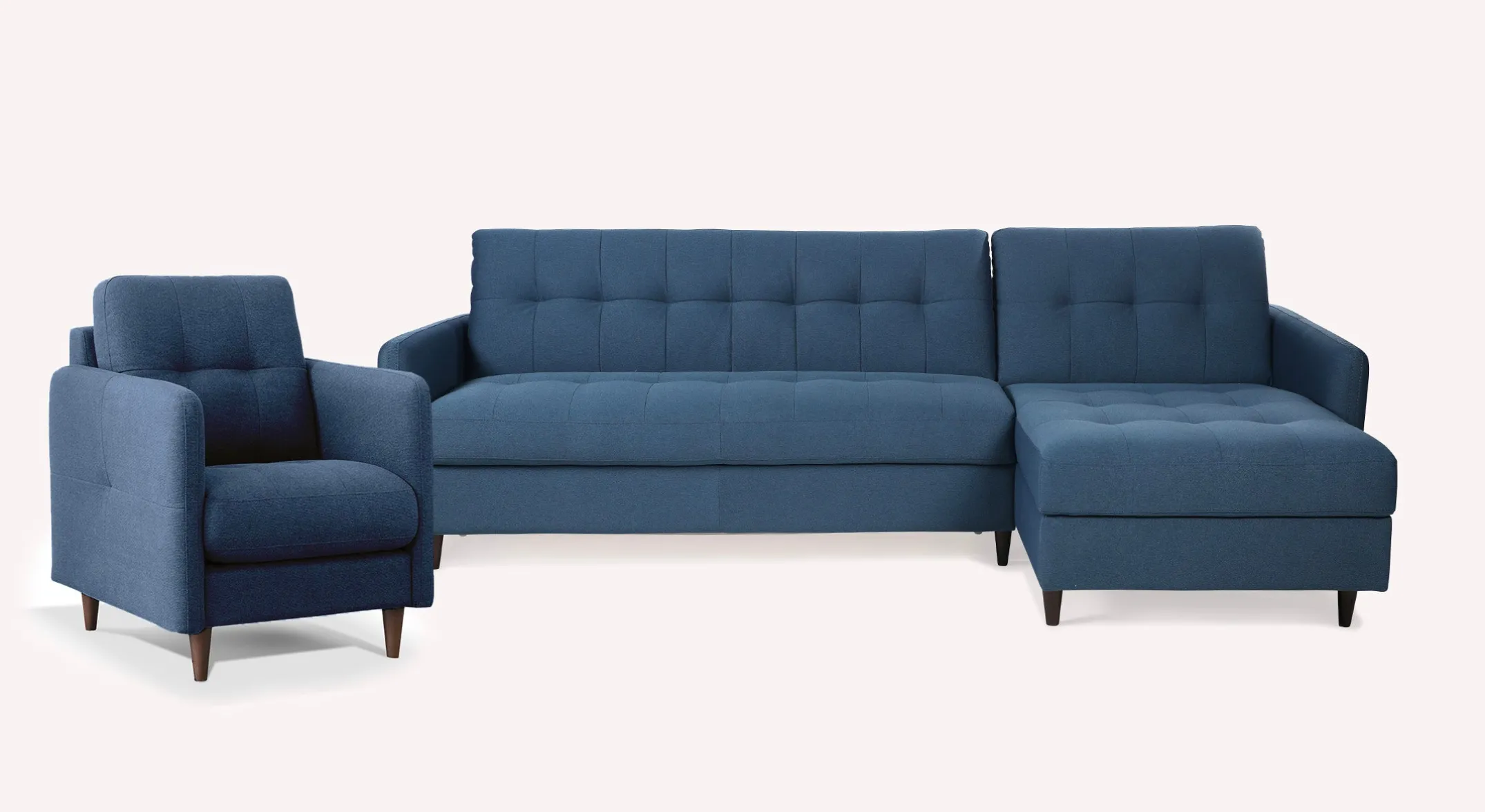 Lot canapé d'angle et fauteuil SOHO