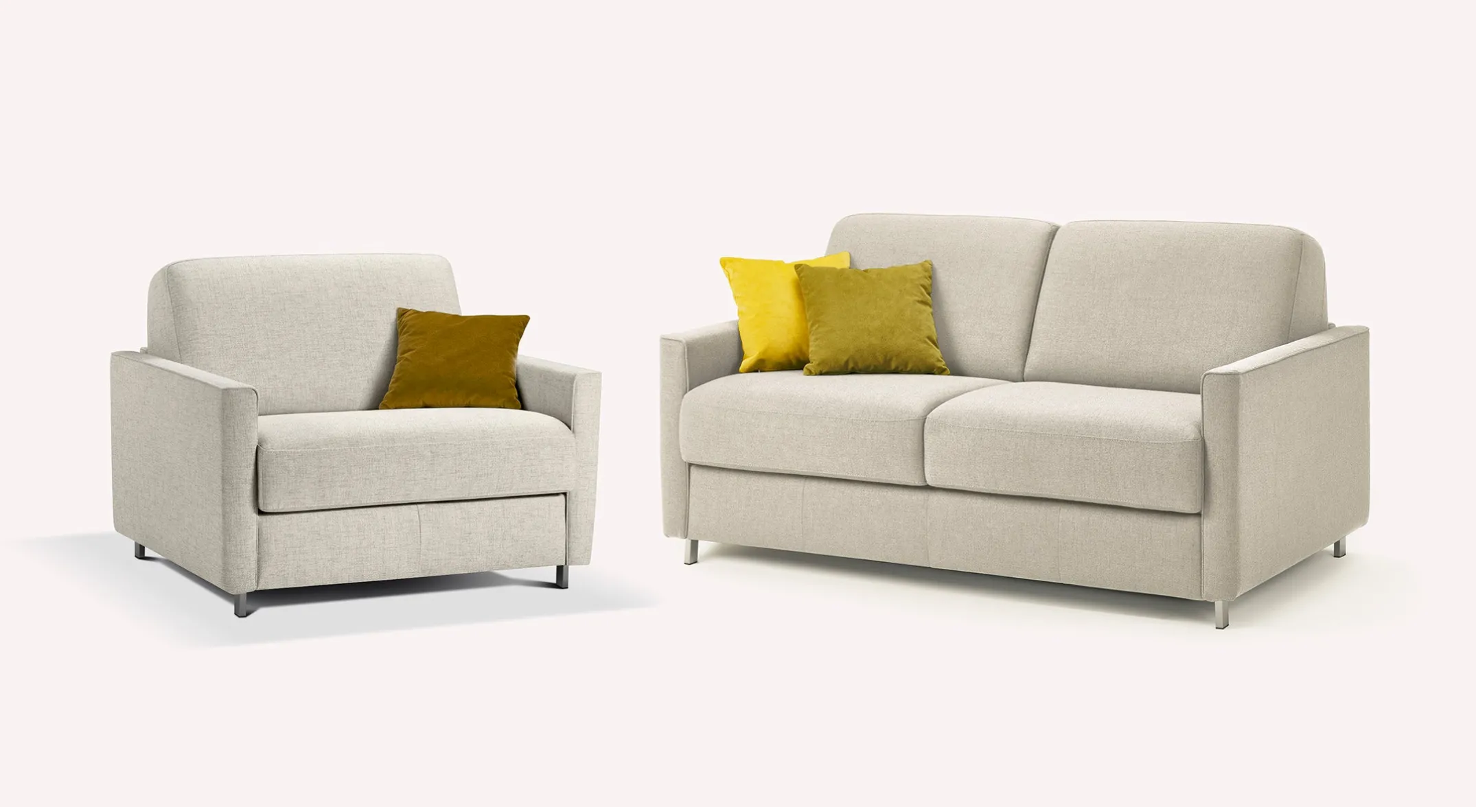 Lot canapé et fauteuil JIMMY Foster Ivoire